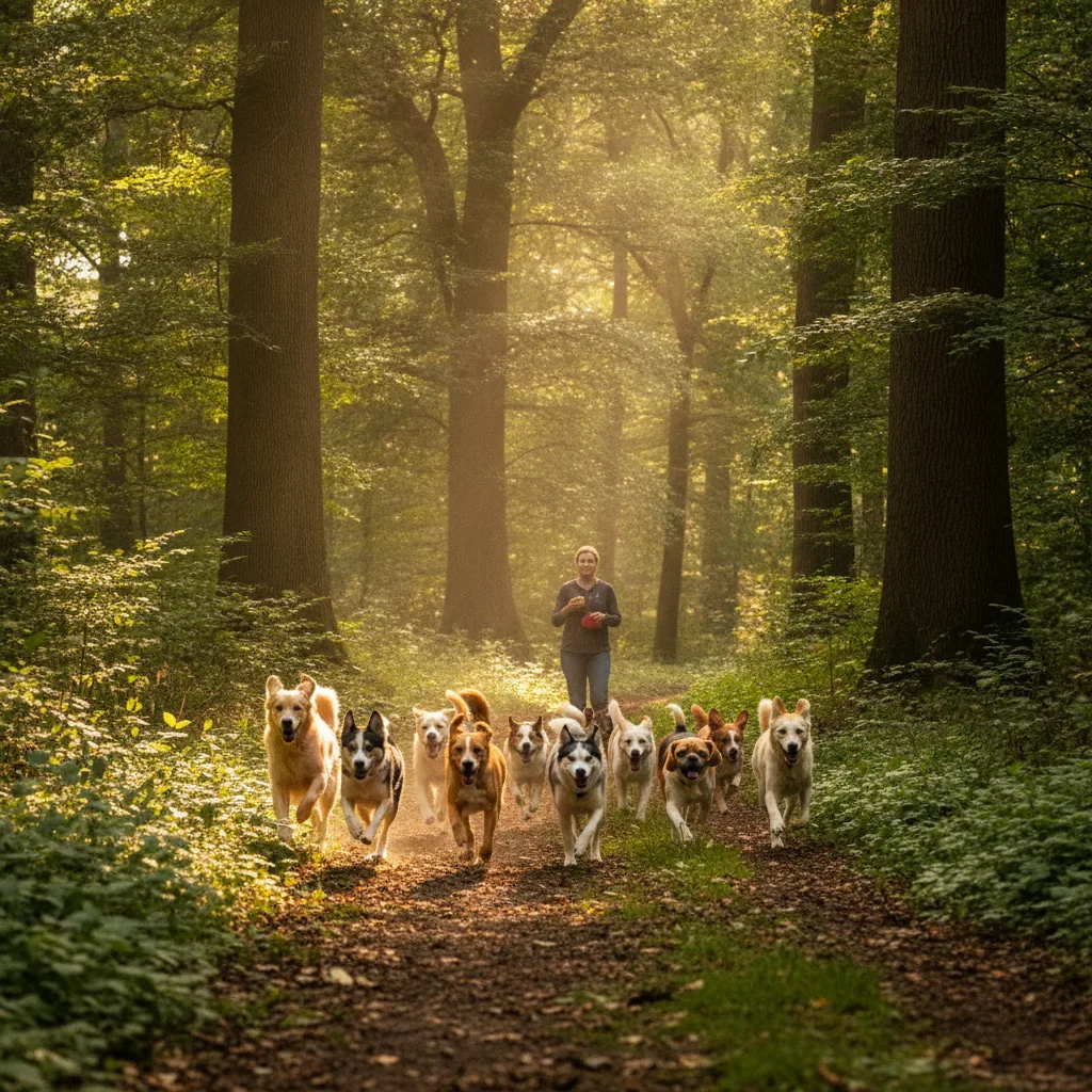 Promenade chien en groupe forêt – Comment sont-ils formés ? - promenade chien groupe foret